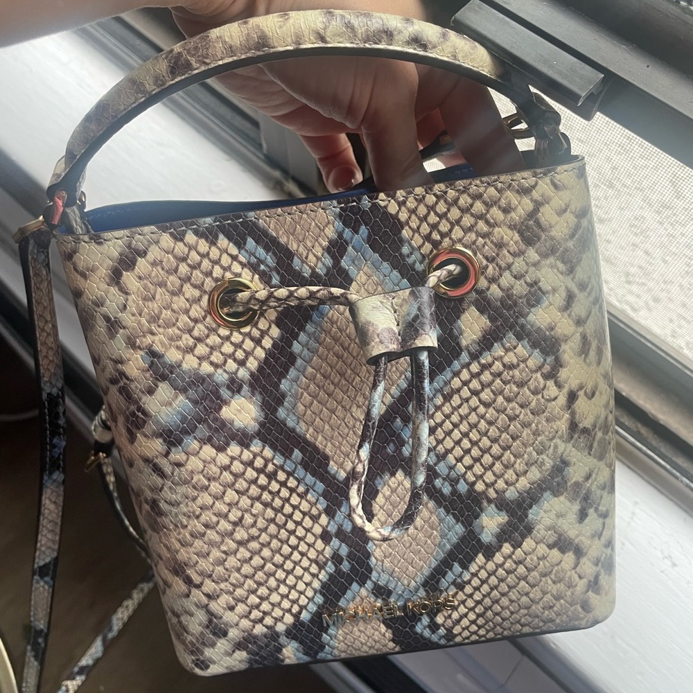 Michael Kors Purse Suri Python Embossed Leather B… - image 4